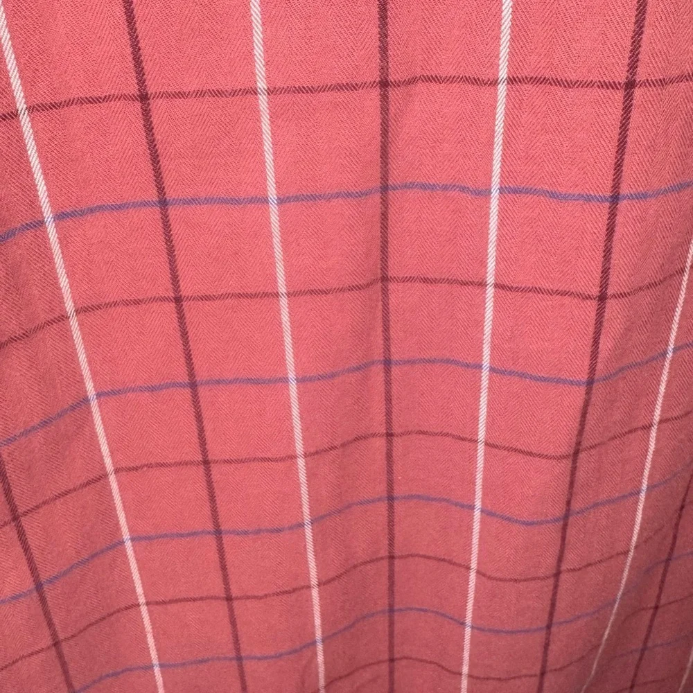 Samuel Windsor Button Down Shirt XL Red Windowpane Check Long Sleeve